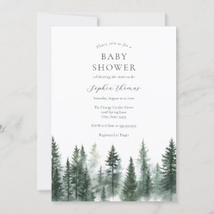 Invitation Baby shower des pins de montagne