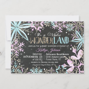 Invitation Baby shower des Snowflakes de Winter Wonderland