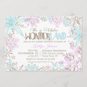 Invitation Baby shower des Snowflakes de Winter Wonderland