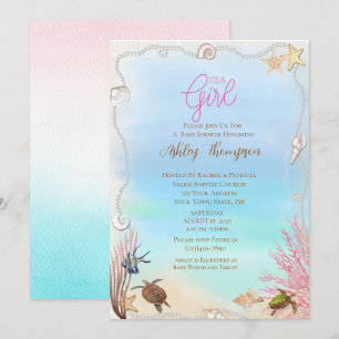Invitation Baby shower des tortues de mer