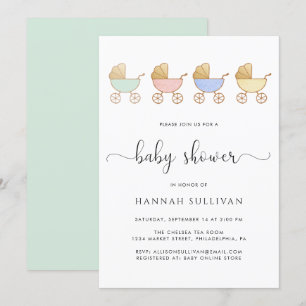 Invitation Baby shower des transports de marchandises
