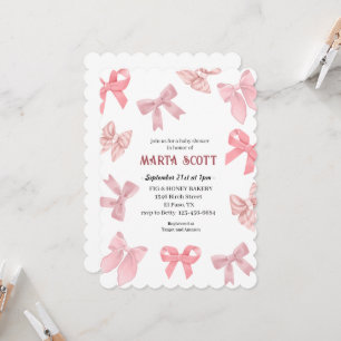 Invitation Baby shower des vaches roses