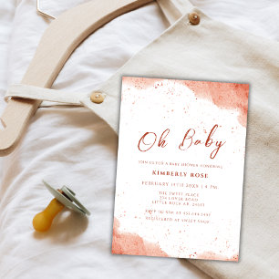 Invitation Baby shower désert minimaliste en terre cuite Boho