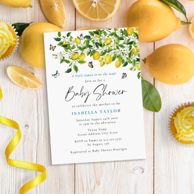 Invitation Baby shower d'été au citron (Créateur téléchargé)
