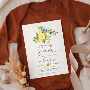 Invitation Baby shower d'été Citrus bleu citron