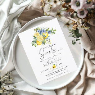 Invitation Baby shower d'été Citrus bleu citron