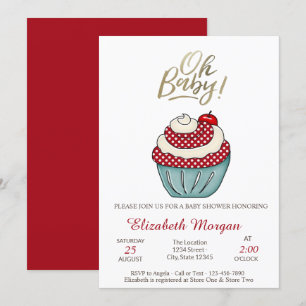 Invitation Baby shower d'été de Cupcake Oh Baby