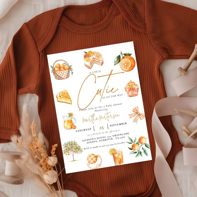 Invitation Baby shower d'été de la Cutie d'agrumes botaniques (Créateur téléchargé)