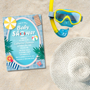 Invitation Baby shower d'été de la Piscine tropicale