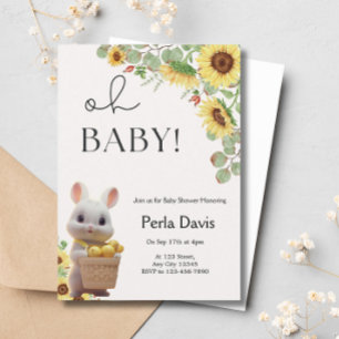 Invitation Baby shower d'été des fleurs de soleil citron Citr