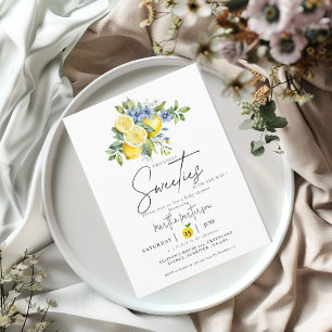 Invitation Baby shower d'été Twin Lemon Blue Citrus Fruit