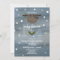 Baby shower d'étoiles d'aquarelle à fentes dorées