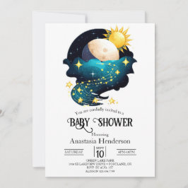 Invitation Baby shower d'étoiles mystiques