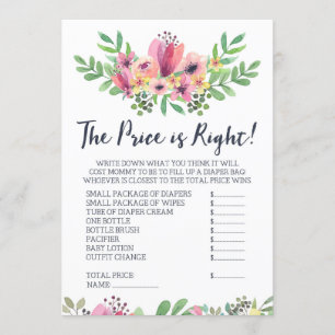 Invitation Baby shower devine le jeu du prix