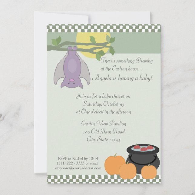 Invitation Baby shower d'Halloween (Devant)