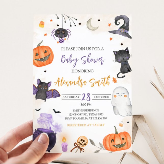 Invitation Baby shower d'Halloween (Ghost Baby Shower Invitation)