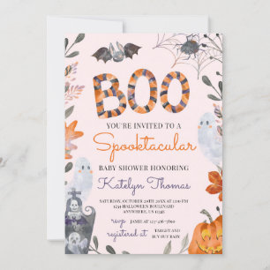 Invitation Baby shower d'Halloween avec les fantôm