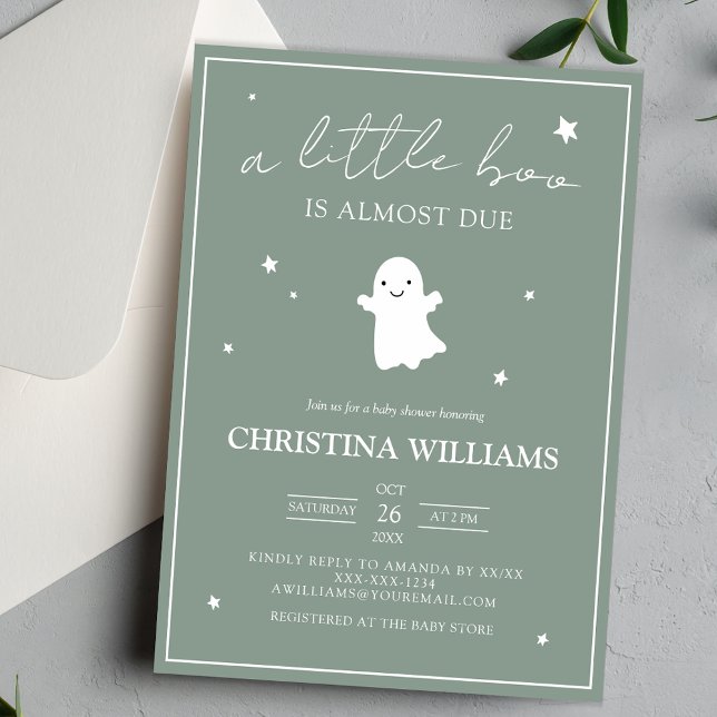 Invitation Baby shower d'Halloween de Little Boo neutre pour  (Créateur téléchargé)