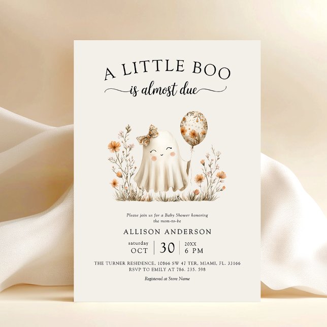 Invitation Baby shower d'Halloween fantôme mignon (Créateur téléchargé)