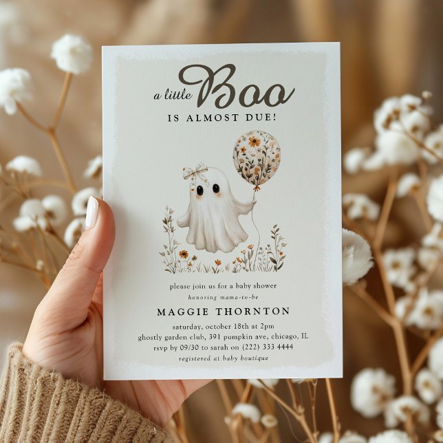 Invitation Baby shower d'Halloween floral Boho Fall Ghost (Créateur téléchargé)