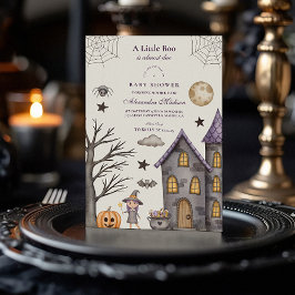 Invitation Baby shower d'Halloween lunaire