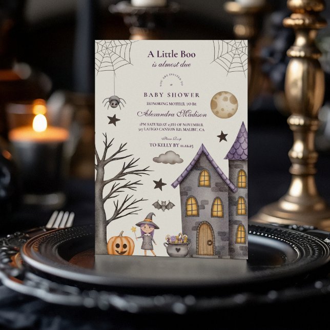 Invitation Baby shower d'Halloween lunaire (Créateur téléchargé)