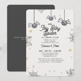 Invitation Baby shower d'Halloween neutre Itsy Bitsy Spider