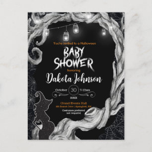 Invitation Baby shower d'Halloween noir