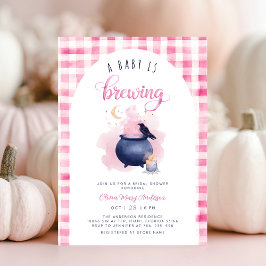 Invitation Baby shower d'Halloween rose
