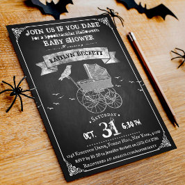 Invitation Baby shower d'Halloween vintage