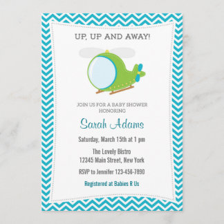 Invitation Baby shower d'hélicoptère