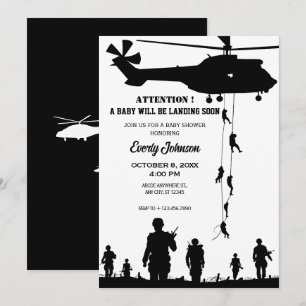 Invitation baby shower d'hélicoptères militaires