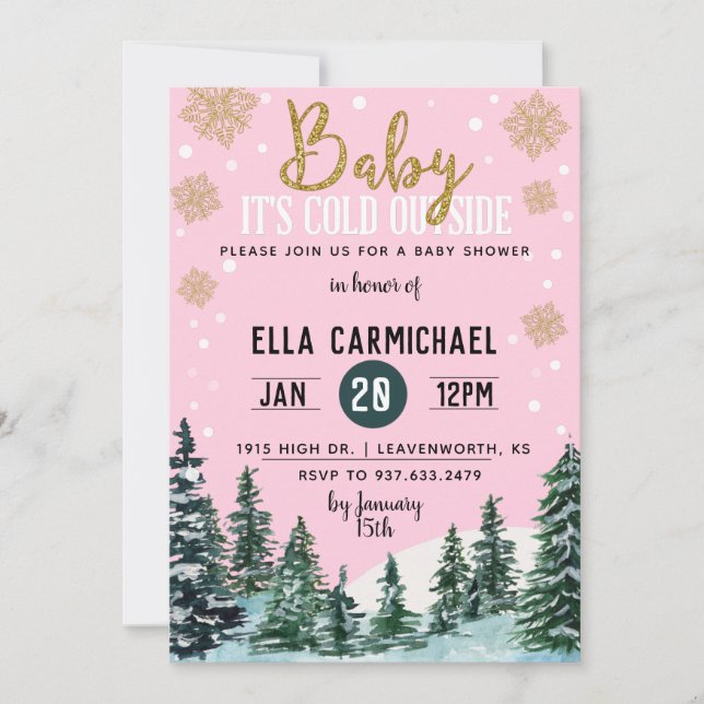 Invitation Baby shower d'hiver (Devant)