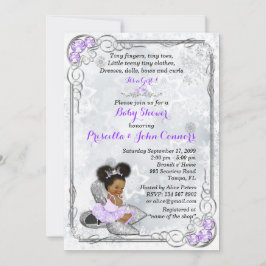 Invitation Baby shower d'hiver, Bébé fille, Violet