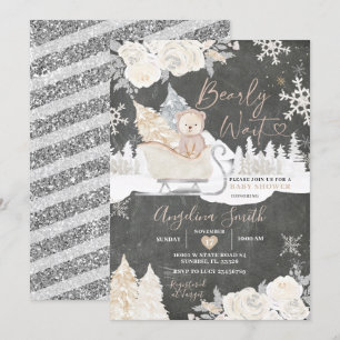 Invitation Baby shower d'hiver blanc crémeux
