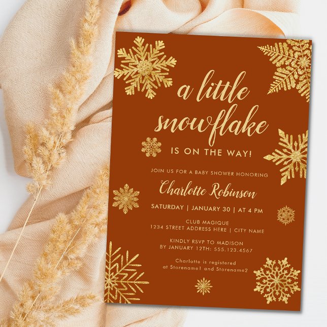 Invitation Baby shower d'hiver Boho Snowflake Wonderland (Créateur téléchargé)