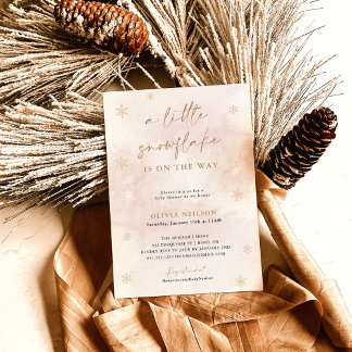 Invitation Baby shower d'hiver de Boho | Snowflake Wonderland