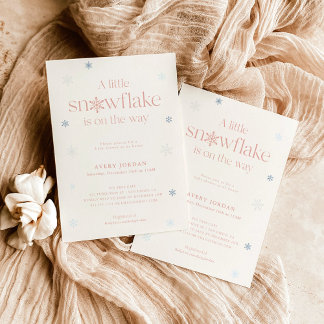 Invitation Baby shower d'hiver de Boho | Snowflake Wonderland