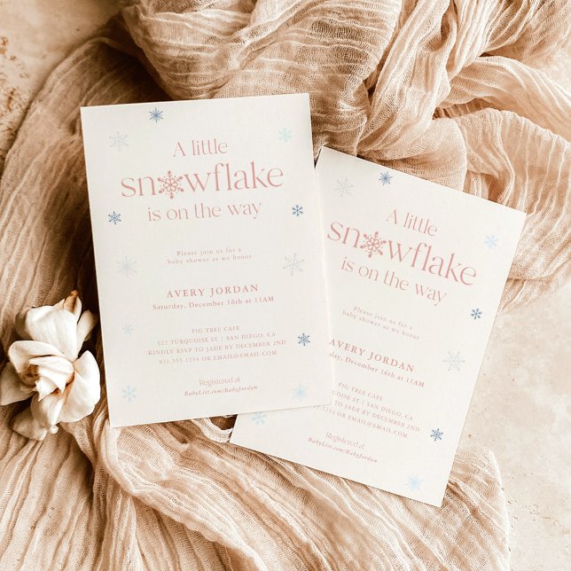 Invitation Baby shower d'hiver de Boho | Snowflake Wonderland (Créateur téléchargé)