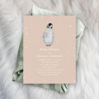 Baby shower d'hiver de la fille rose pingouin bébé