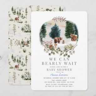 Invitation Baby shower d'hiver de l'attente précoce de la fam