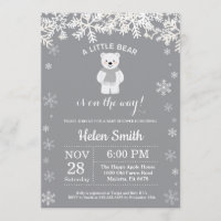 Baby shower d'hiver de l'ours polaire Snowflake In