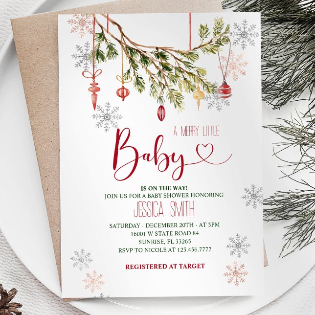 Invitation Baby shower d'hiver de Noël. (Créateur téléchargé)