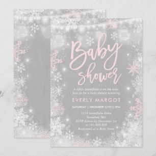 Invitation Baby shower d'hiver Douche d'hiver rust