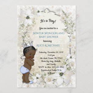 Invitation Baby shower d'hiver Garçon, étnique, Wonderland d'