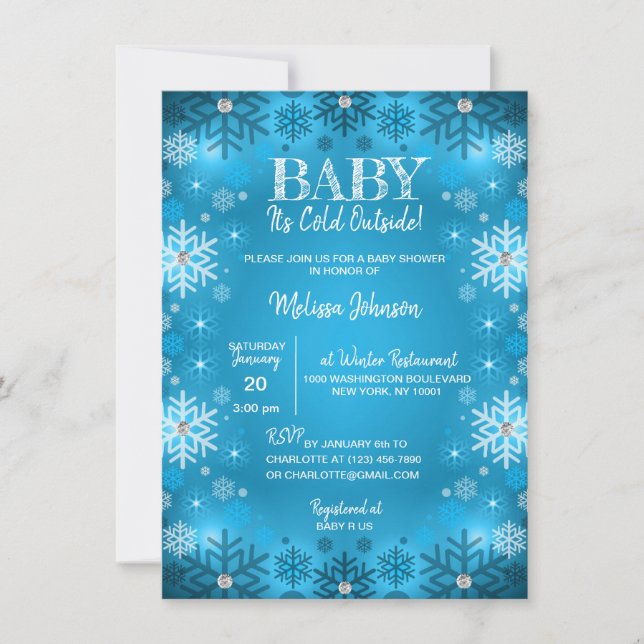 Invitation BABY SHOWER D'HIVER Il fait froid à l'extérieur de (Devant)