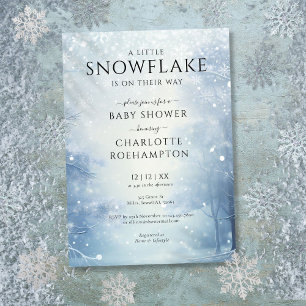 Invitation Baby shower d'hiver Little Snowflake