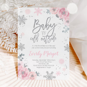 Invitation Baby shower d'hiver Parties scintillant