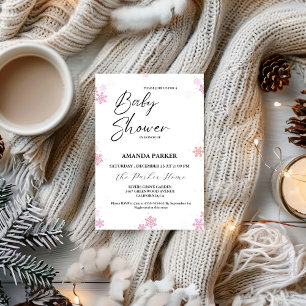 Invitation Baby shower d'hiver pour bébé Snowflake
