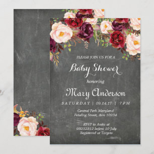 Invitation Baby shower d'hiver rustique